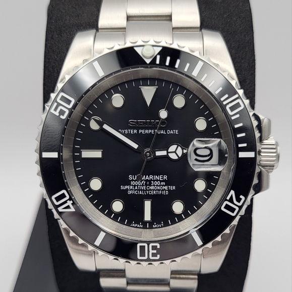New Custom 40mm SeikoMod Automatic Watch Dive Watch - Picture 1 of 6